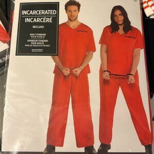 Orange Inmate Prisoner Adult Halloween Costume - New in Package